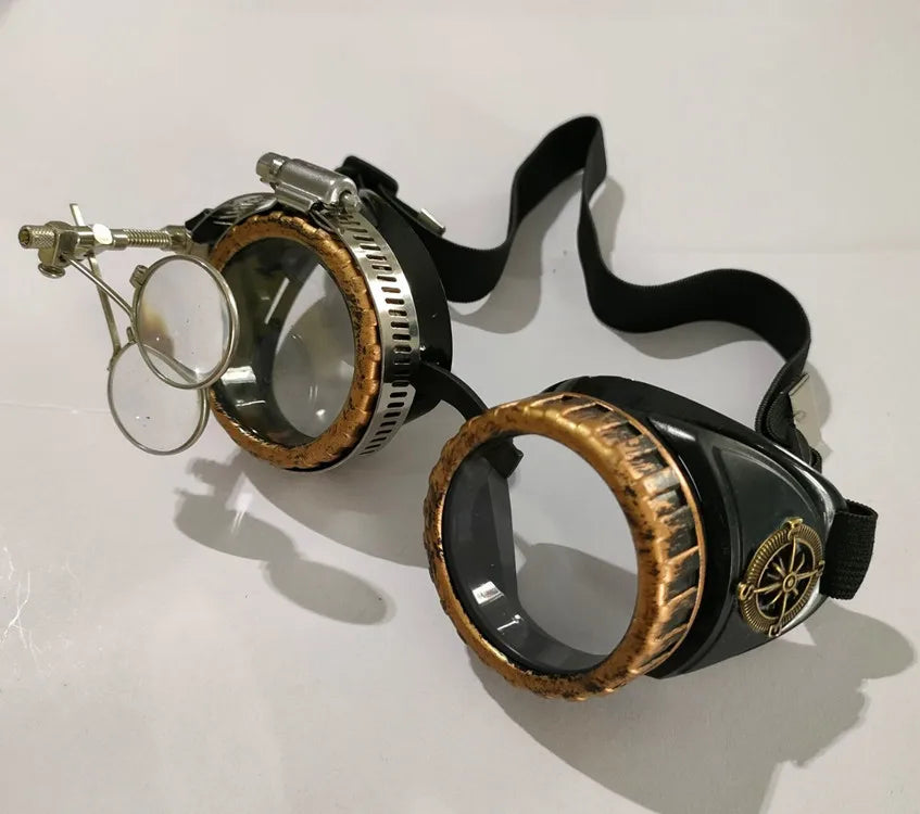 Steampunk Vintage Magnifying Goggles | Cosplay Prop Costume Goggles Axl