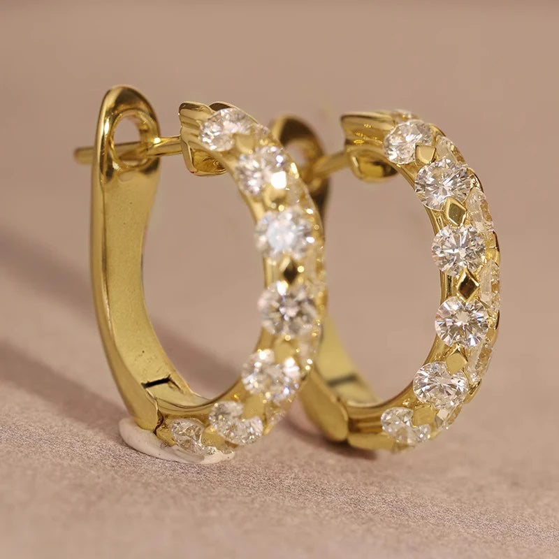 Huitan Cubic Zirconia Hoop Earrings – Trendy Women's Fashion Hoop Earrings Axl
