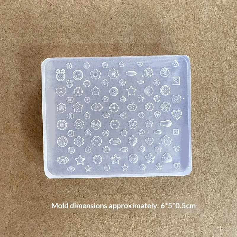 3D Button Nail Art Silicone Mold – DIY Resin Charm Tool Nail Art Mold Axl A5