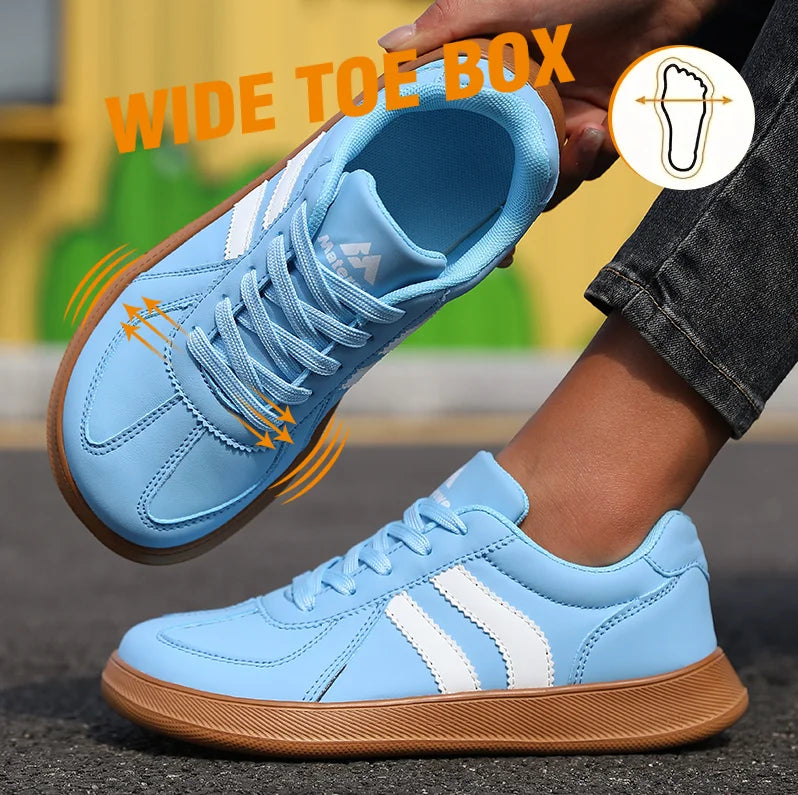 AZGB Women's Lightweight Striped Canvas Sneakers | Wide Fit Women's Walking Sneakers Axl