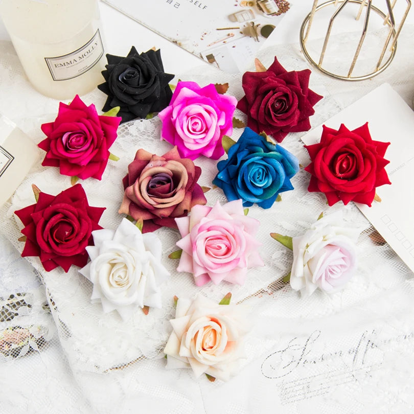 100 Pcs Silk Artificial Rose Heads – Wedding & Home Décor Artificial Silk Flowers Axl