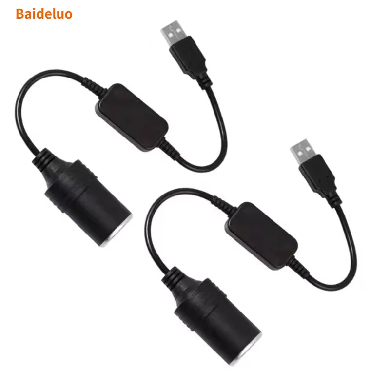 USB to 12V Cigarette Lighter Socket Adapter Converter Car Power Adapter Axl