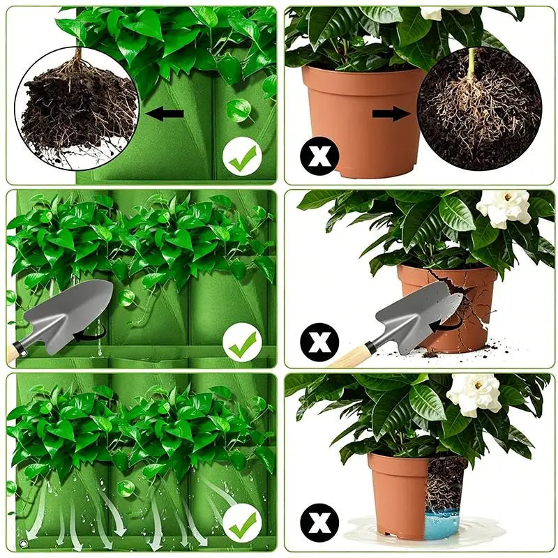 Vertical Wall Planter Bags – 9, 18 & 49 Pocket Grow Bags Vertical Garden Planter Axl
