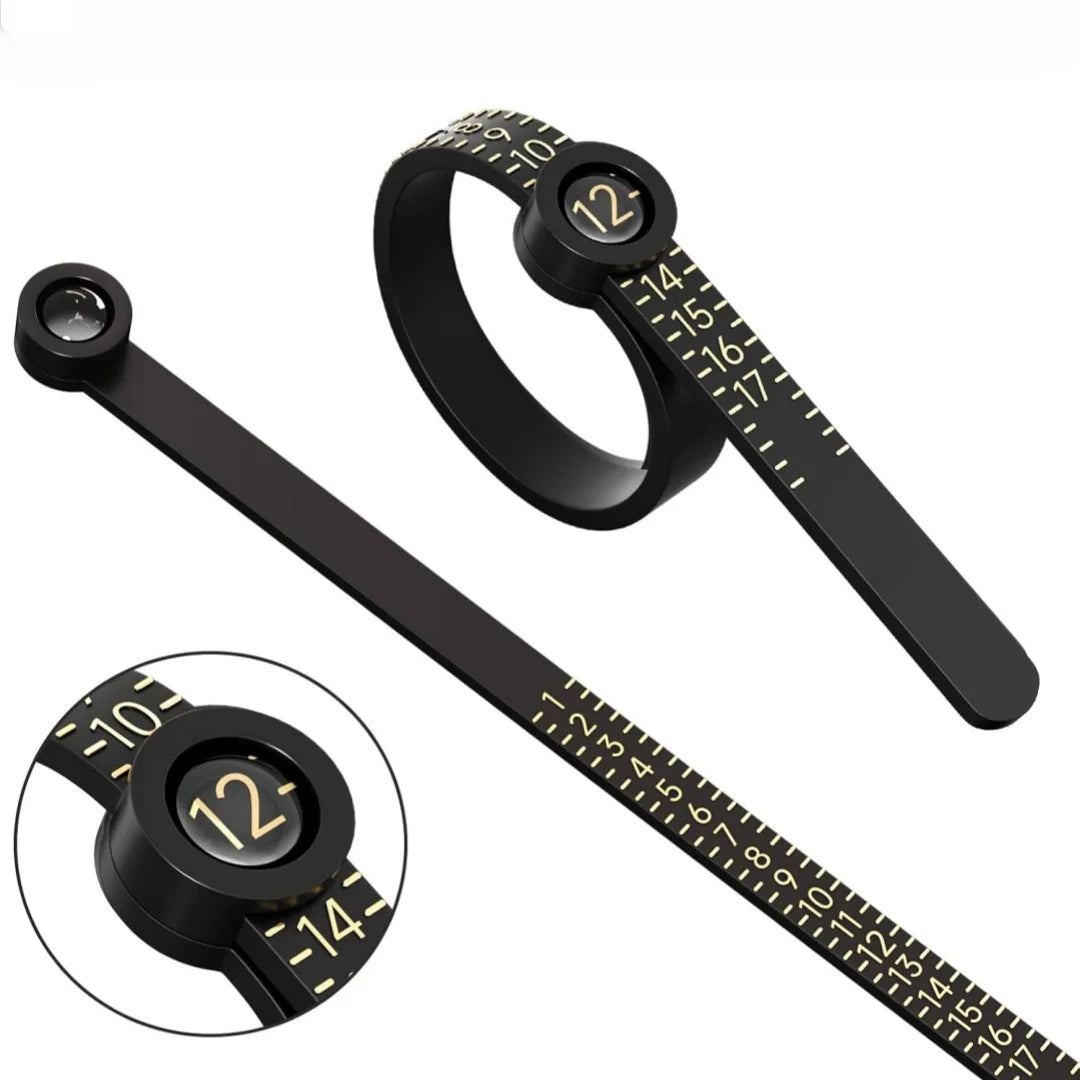 Ring Sizer Tool with Magnifying Glass – US Sizes 1–17 Ring Sizer Tool Axl black
