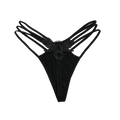 Women's Lace Butterfly Thong – Low Rise Nylon T-Back Panties Thong Panties Axl Black One Size 1pc