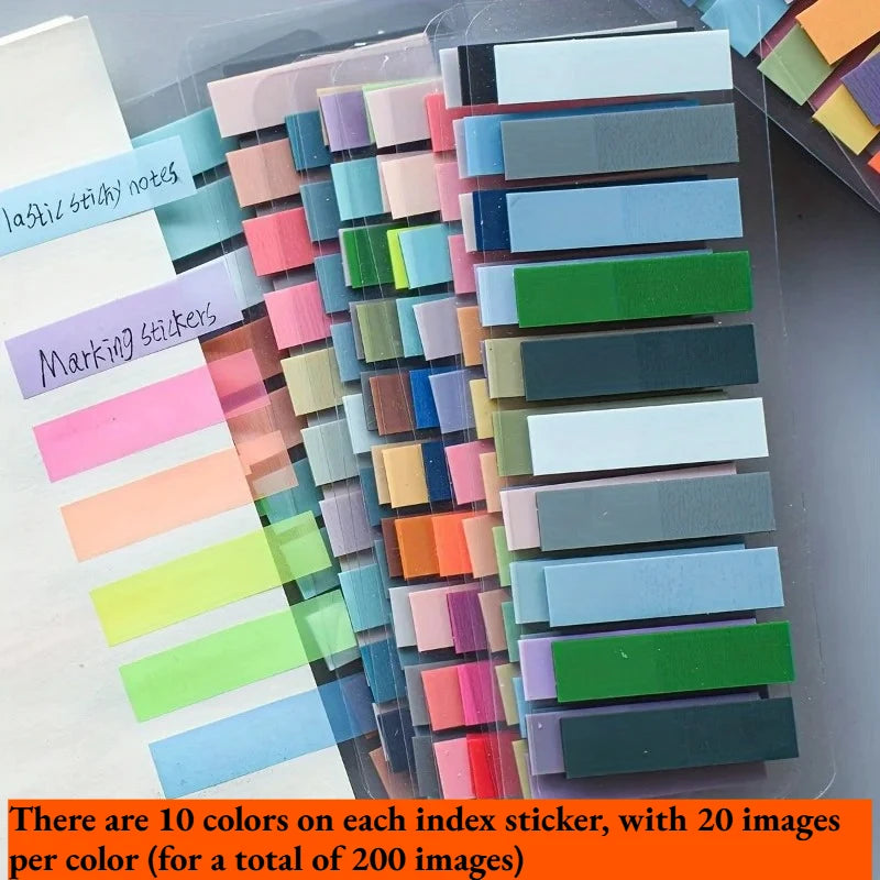 800 PET Translucent Index Tabs – 10 Colors for Organization Index Sticker Tabs Axl 800pcs random colors