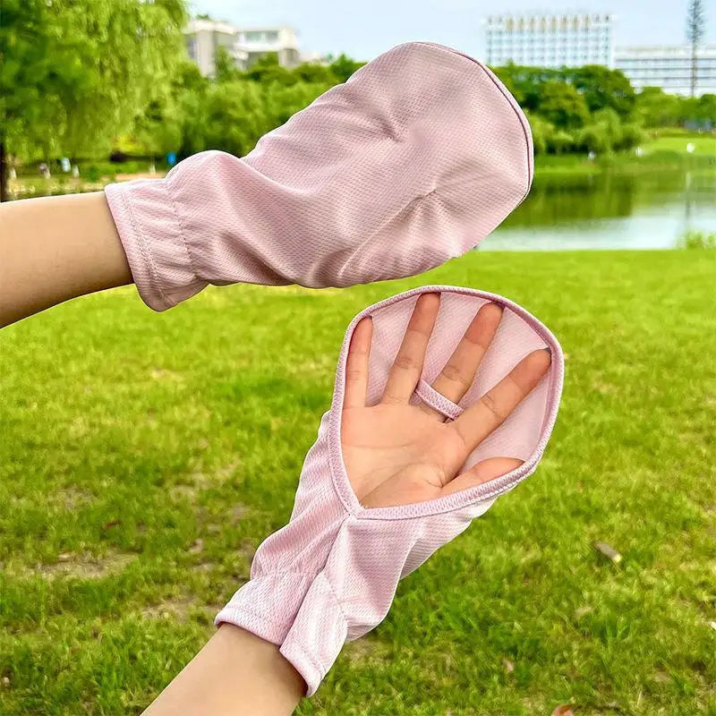 UV Blocking Gloves for Women – Sun Protection Driving & Cycling Sun Protection Gloves Axl one size Pink