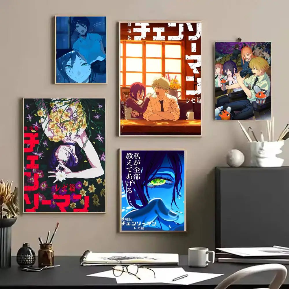 Chainsaw Man Reze Anime Canvas Wall Art – HD Unframed Poster Anime Canvas Poster Axl