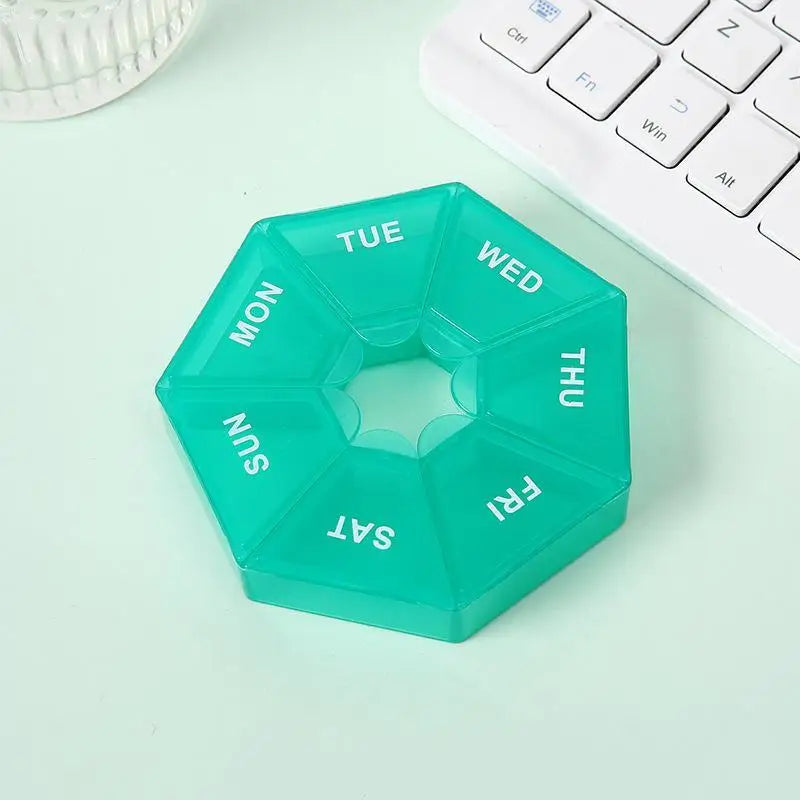 7-Day Pill Organizer – Mini Portable Travel Pill Box, 7-Grid Pill Organizer Axl A9