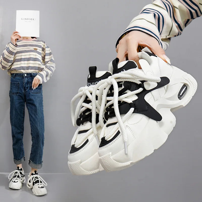 Women's Chunky Platform Sneakers – Breathable Thick Sole Platform Sneakers Axl