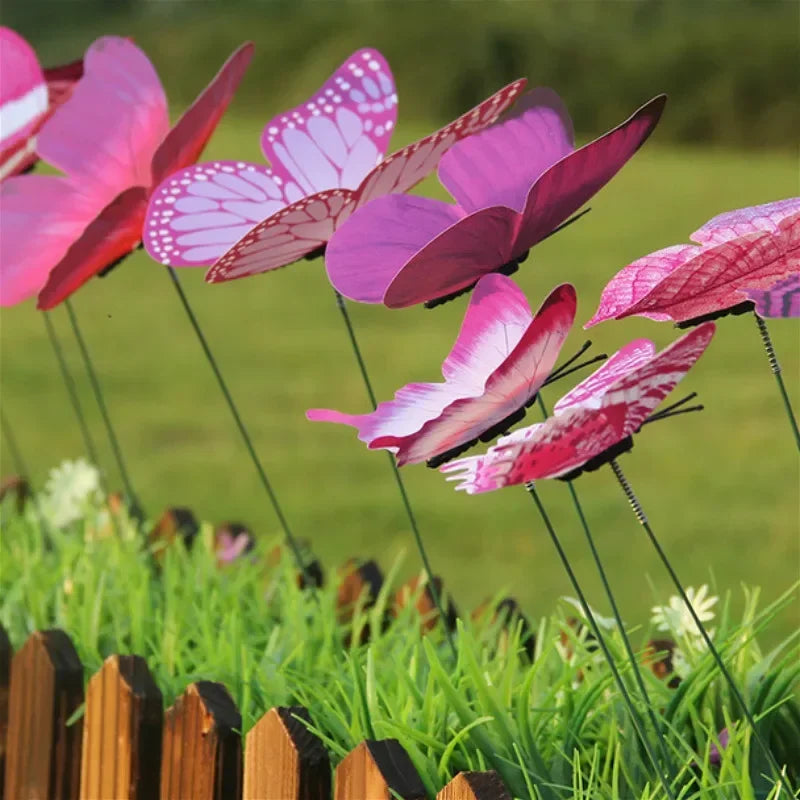 12-Piece Colorful Butterfly Garden Stakes – Outdoor Decor Garden Stake Decor Axl