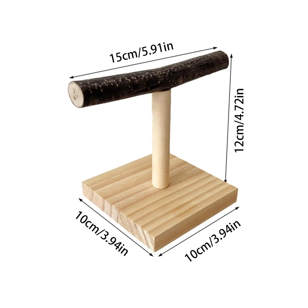 Natural Wood Parrot T Perch Stand – Bird Desktop Toy Bird Perch Stand Axl