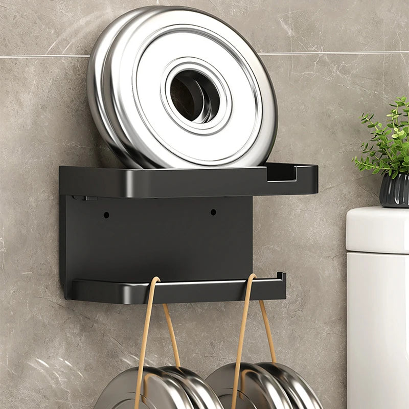 Wall-Mount Plastic Toilet Paper Holder & Storage Rack Bathroom Storage Rack Axl