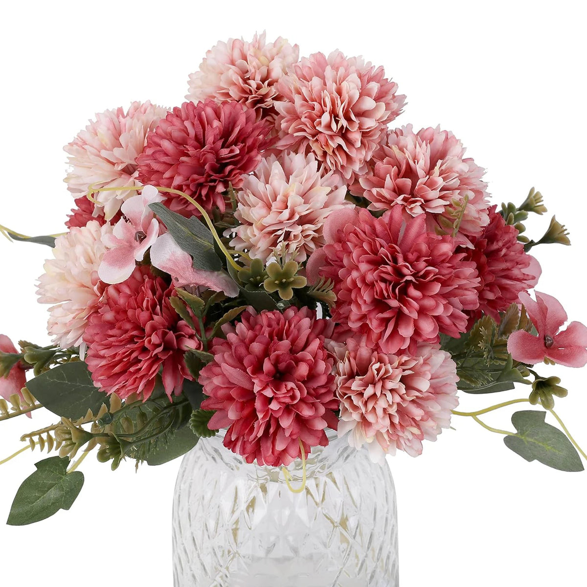 Silk Ball Chrysanthemum Artificial Flowers – Wedding & Home Decor Artificial Silk Flowers Axl Rose Red 1pc