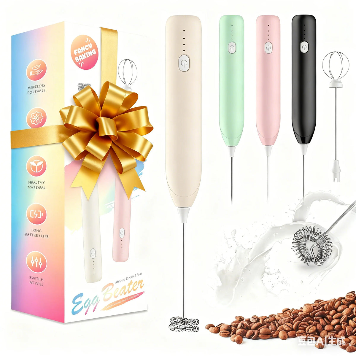 ONEKA Rechargeable Handheld Milk Frother & Electric Whisk Handheld Milk Frother Axl