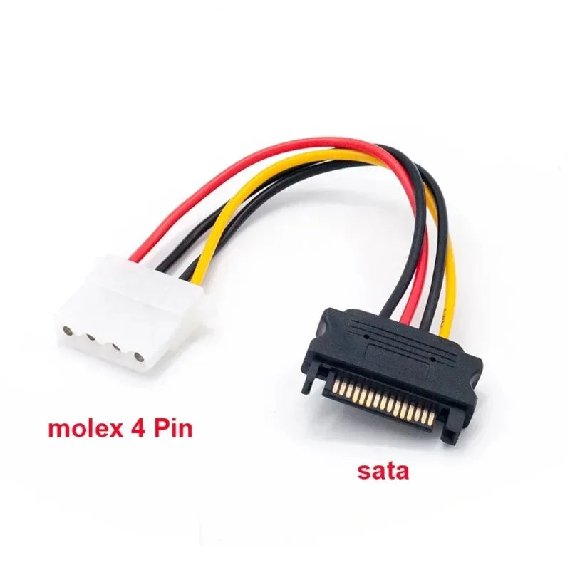 4-Pin Molex IDE to 15-Pin SATA Power Adapter Cable for PC HDD SATA Power Adapter Axl