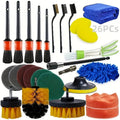 Car Interior Cleaning Brush Set – Drill, Vent & Wheel Hub Kit Car Detailing Brush Set Axl 26pcs