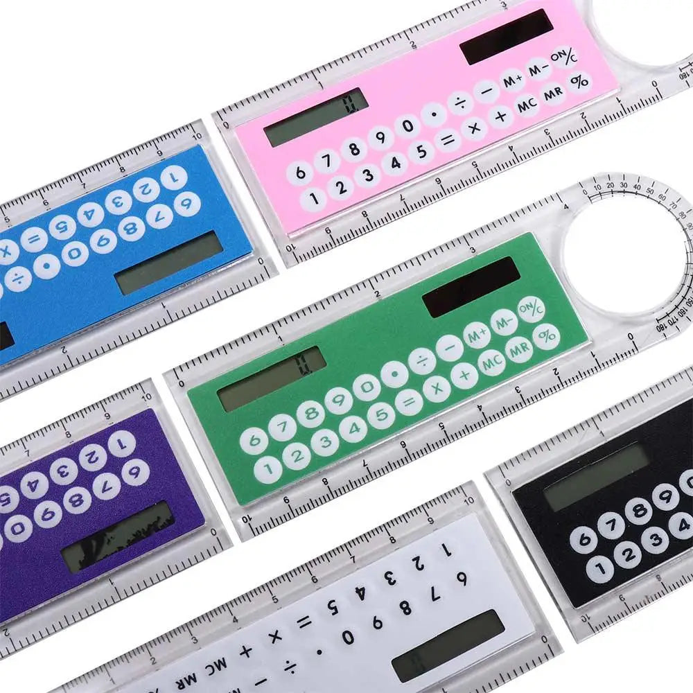 Solar Ruler Calculator with Magnifier – Transparent 13cm Ruler Calculator Axl