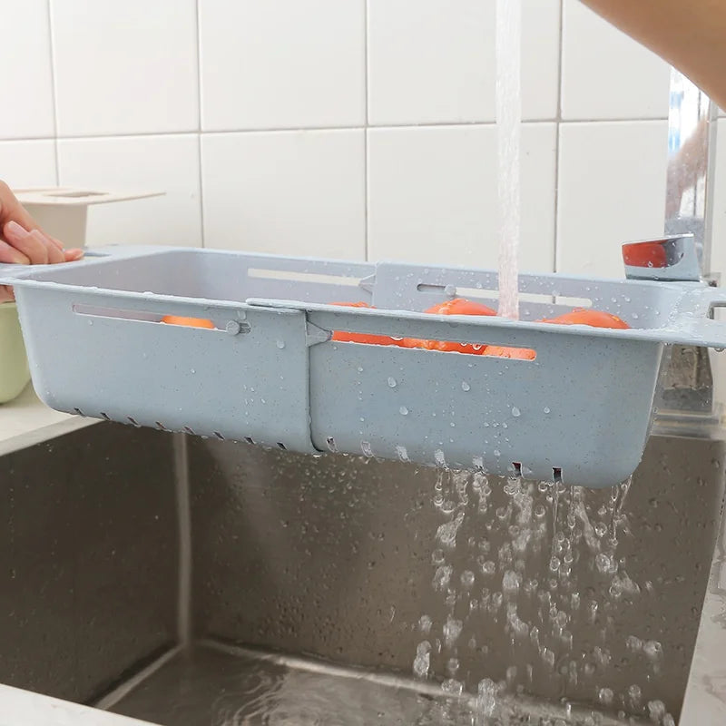 Adjustable Sink Drain Basket – Extendable Colander & Drying Rack Sink Drain Basket Axl
