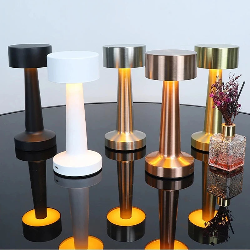 LED Touch Table Lamp – 3-Color Retro Crystal Night Light LED Table Lamp Axl