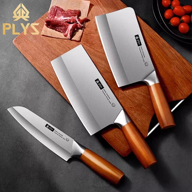 PLYS Kitchen Knife Set – Stainless Steel Chef & Cleaver Knives Kitchen Knife Set Axl
