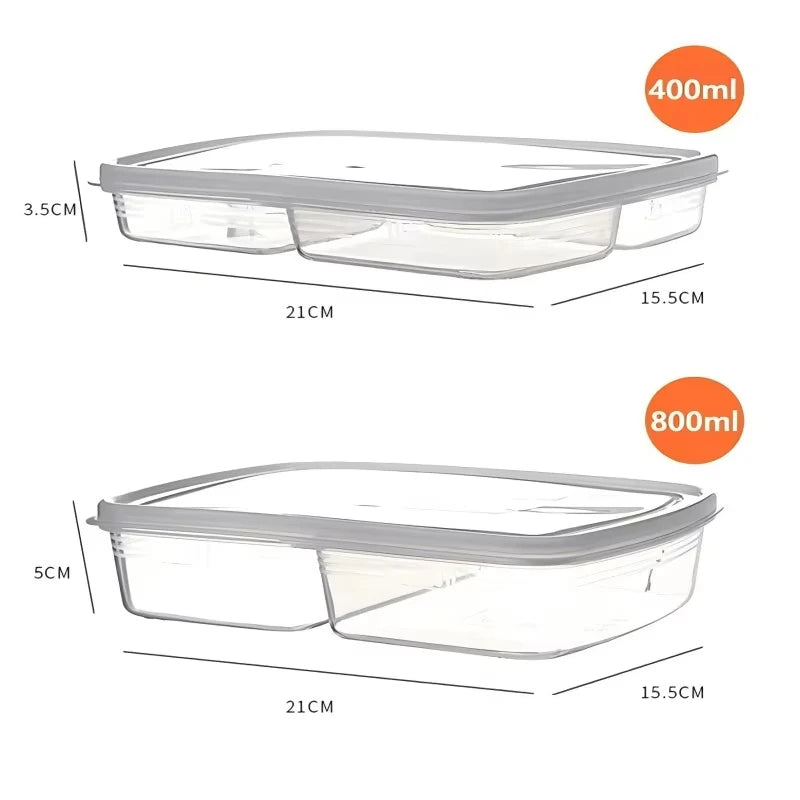4-Compartment Fridge Food Storage Box with Lid | Fresh Keeper Food Storage Container Axl