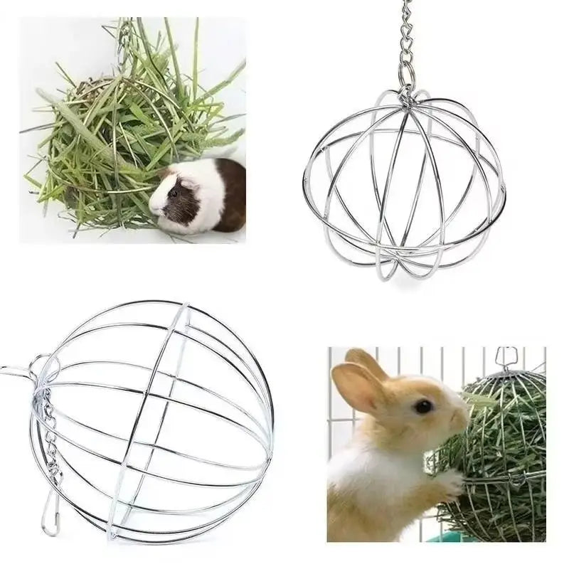 Stainless Steel Hanging Hay Feeder Ball for Small Pets Small Pet Feeder Axl