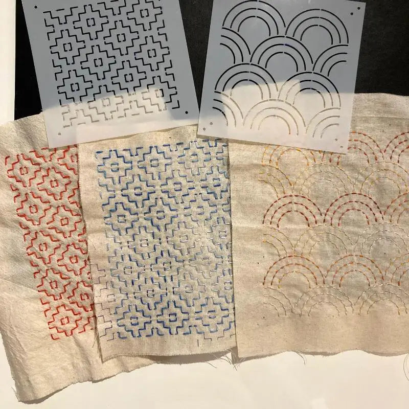 Sashiko Embroidery Stencils – 8/9/24 Pcs Reusable Quilting Templates Embroidery Stencil Set Axl