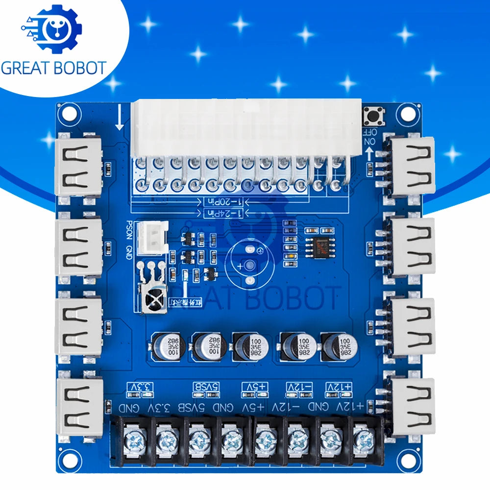 ATX Adapter Board Desktop PSU Power Module with USB Charging ATX Power Module Axl