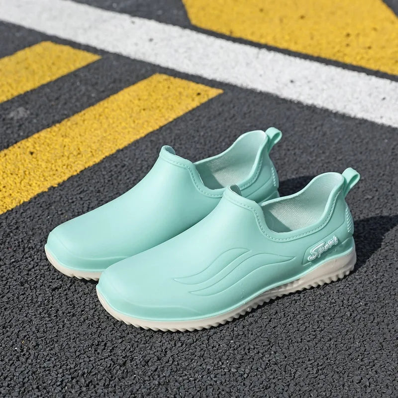 Women's Slip-On Ankle Rain Boots – Elegant Waterproof Shoes Women's Rain Boots Axl green 39