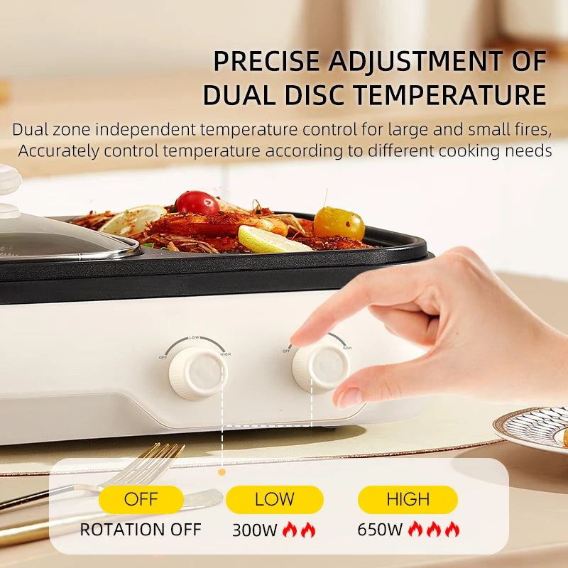 BALASHOV 2-in-1 Electric Hot Pot Grill Cooker – Non-Stick Electric Hot Pot Grill Axl