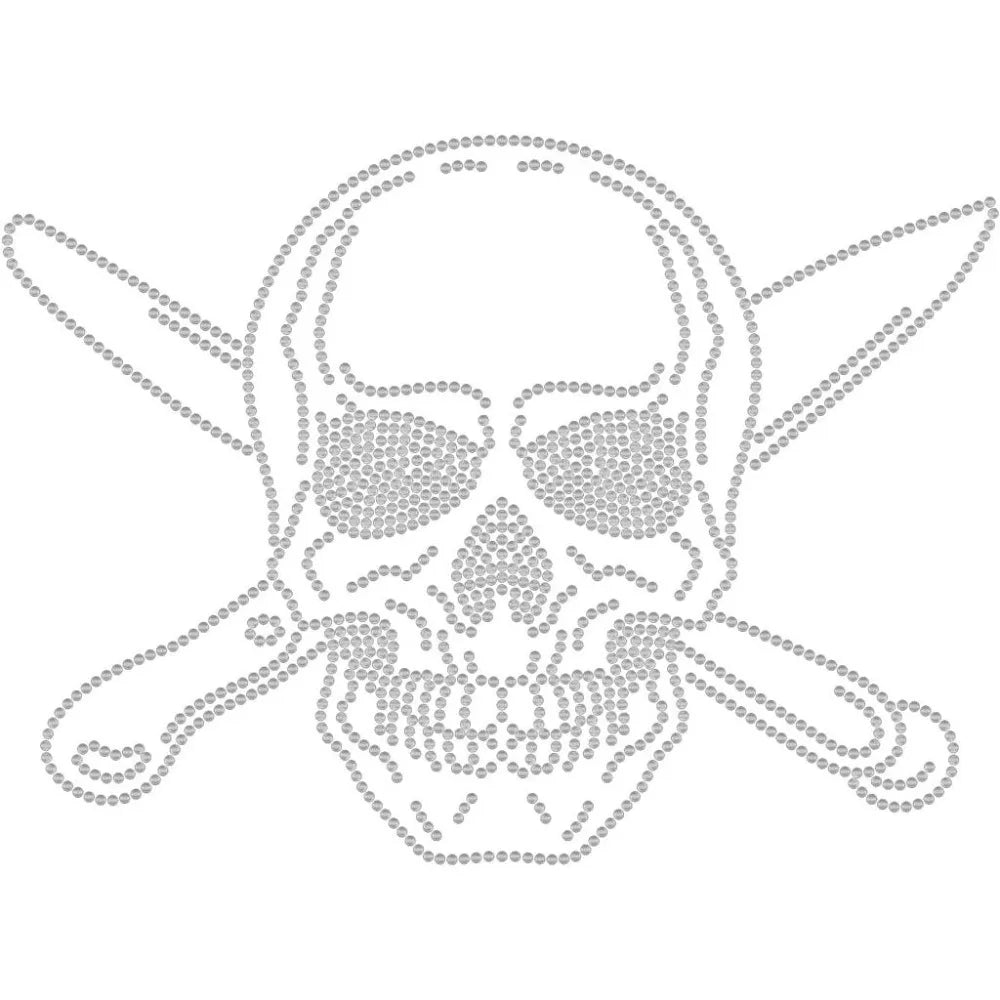 Pirate Rhinestone Iron-On Hotfix Transfer Appliqué Patch Iron-On Rhinestone Patch Axl AECH04-18951