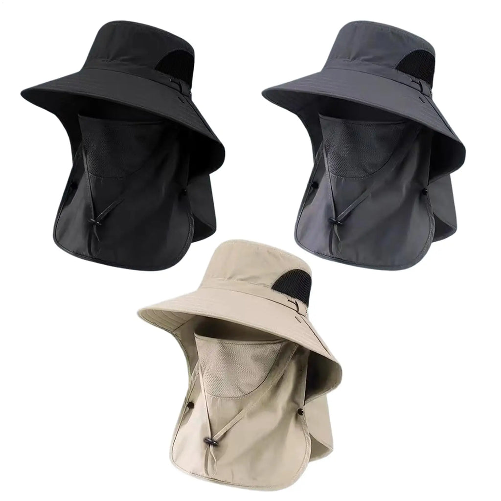 Wide Brim UV Sun Hat with Neck Flap – Waterproof Bucket Hat Outdoor Sun Hat Axl