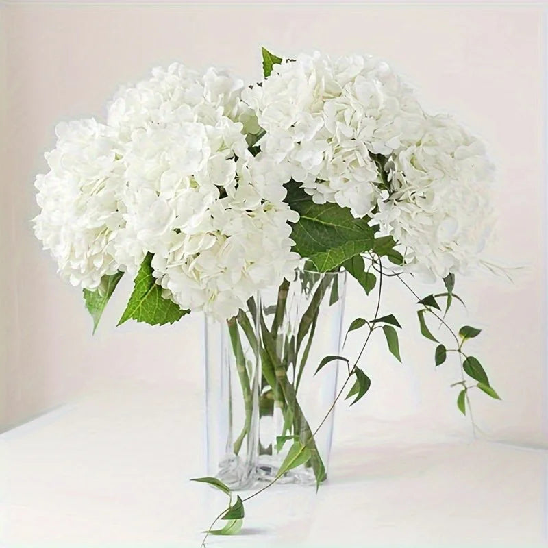 3D Real Touch Artificial Hydrangea Branch – Home & Wedding Decor Artificial Flower Branch Axl White 1pc