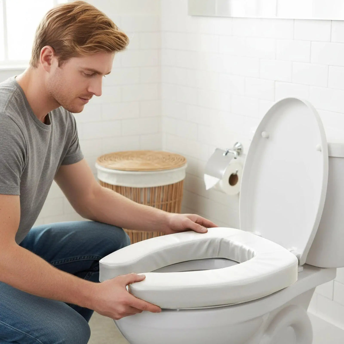 Raised Toilet Seat Cushion – Non-Slip Waterproof U-Shape Riser Toilet Seat Riser Axl