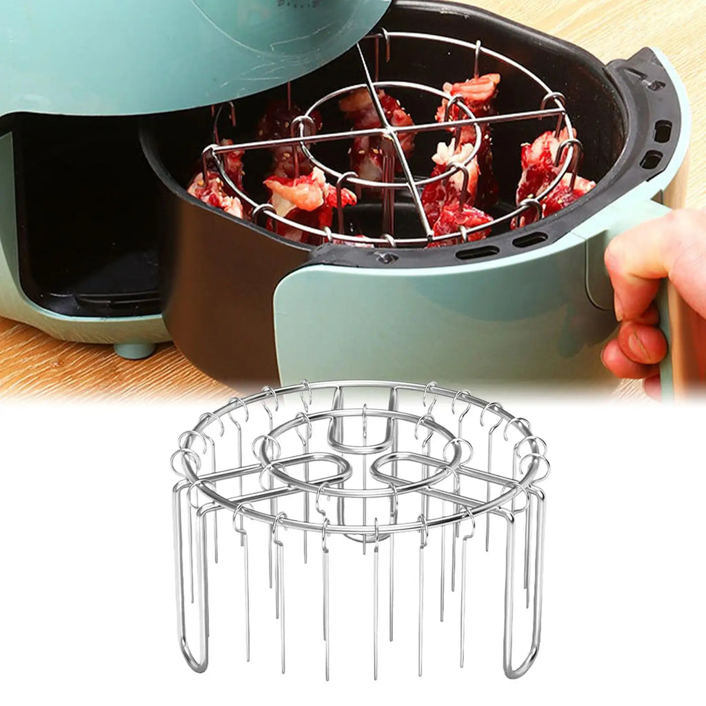 Stainless Steel BBQ Skewer Rack – Air Fryer & Oven, 24 Skewers BBQ Skewer Rack Axl