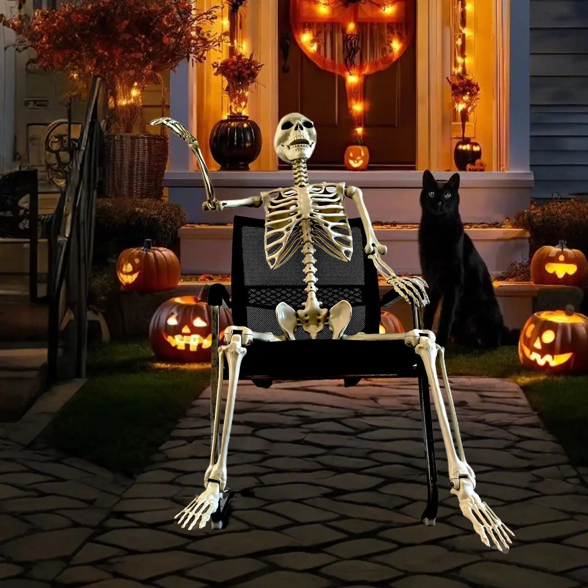 Life-Size Halloween Skeleton with Posable Joints | Haunted Decor Halloween Skeleton Decor Axl