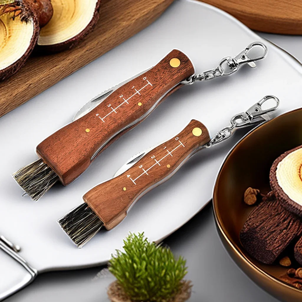 Mini Mushroom Knife – Stainless Steel Pocket Knife Wood Handle Pocket Knife Axl