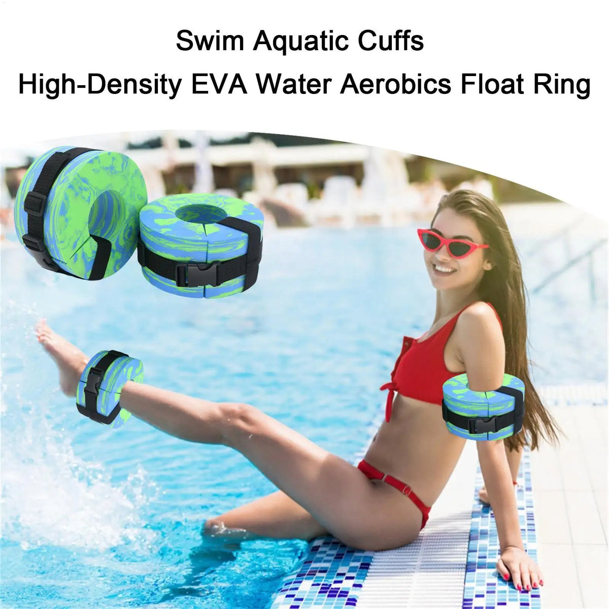 EVA Swim Cuffs – Adjustable Water Aerobics Float Ring for Adults Aquatic Float Cuffs Axl