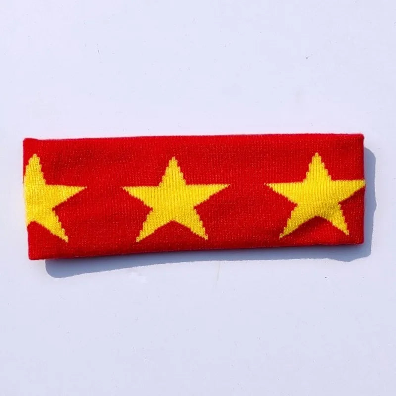 Women's No-Slip Star Headbands for Yoga & Workout Yoga Headband Axl RedB-1pcs