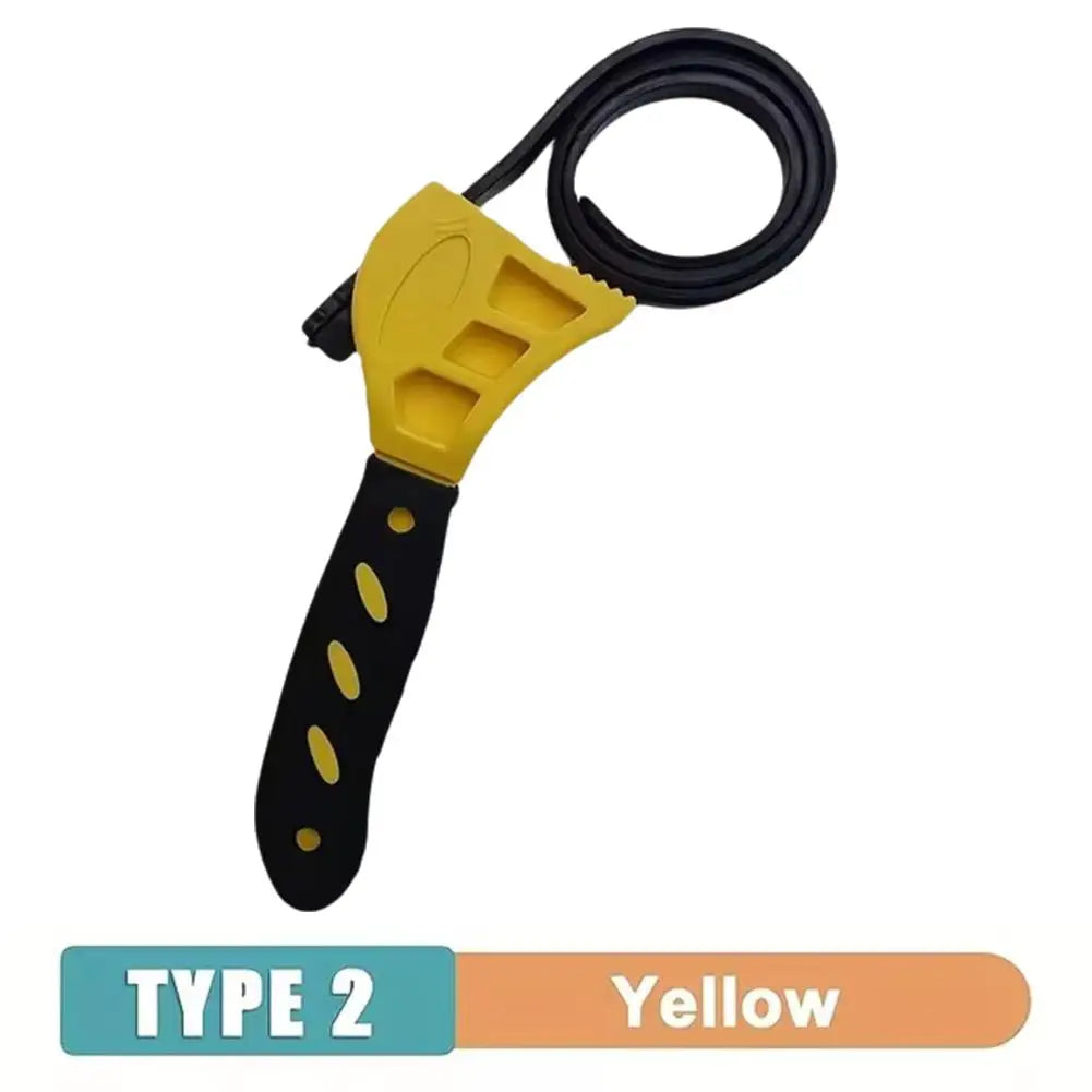 6-Inch Adjustable Belt Strap Wrench – Oil Filter Removal Tool Belt Strap Wrench Axl YELLOW