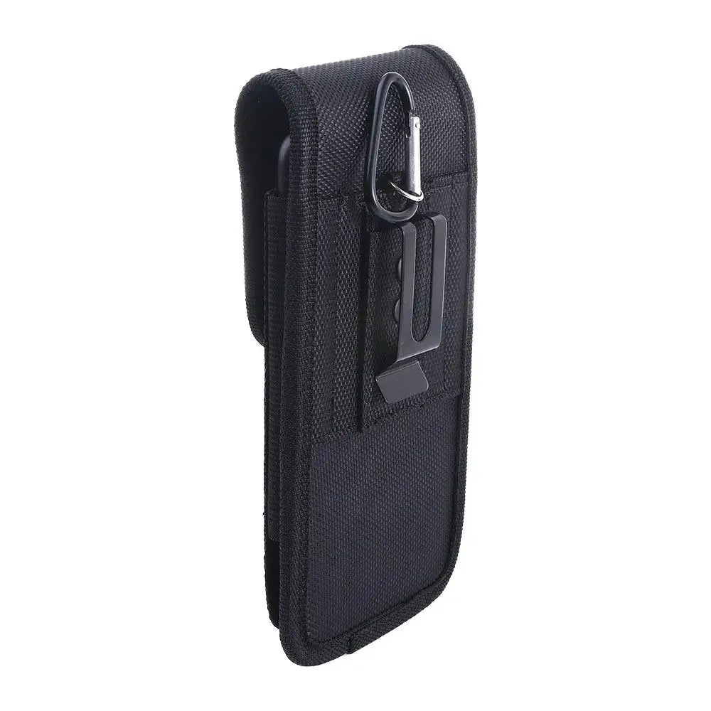 Black Nylon Phone Pouch with Belt Clip & Keychain Loop Phone Belt Pouch Axl
