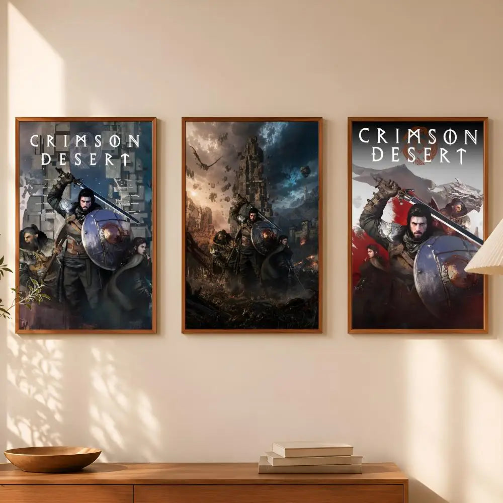 Crimson Desert Game Poster – Self-Stick HD PVC Wall Art Wall Art Poster Axl