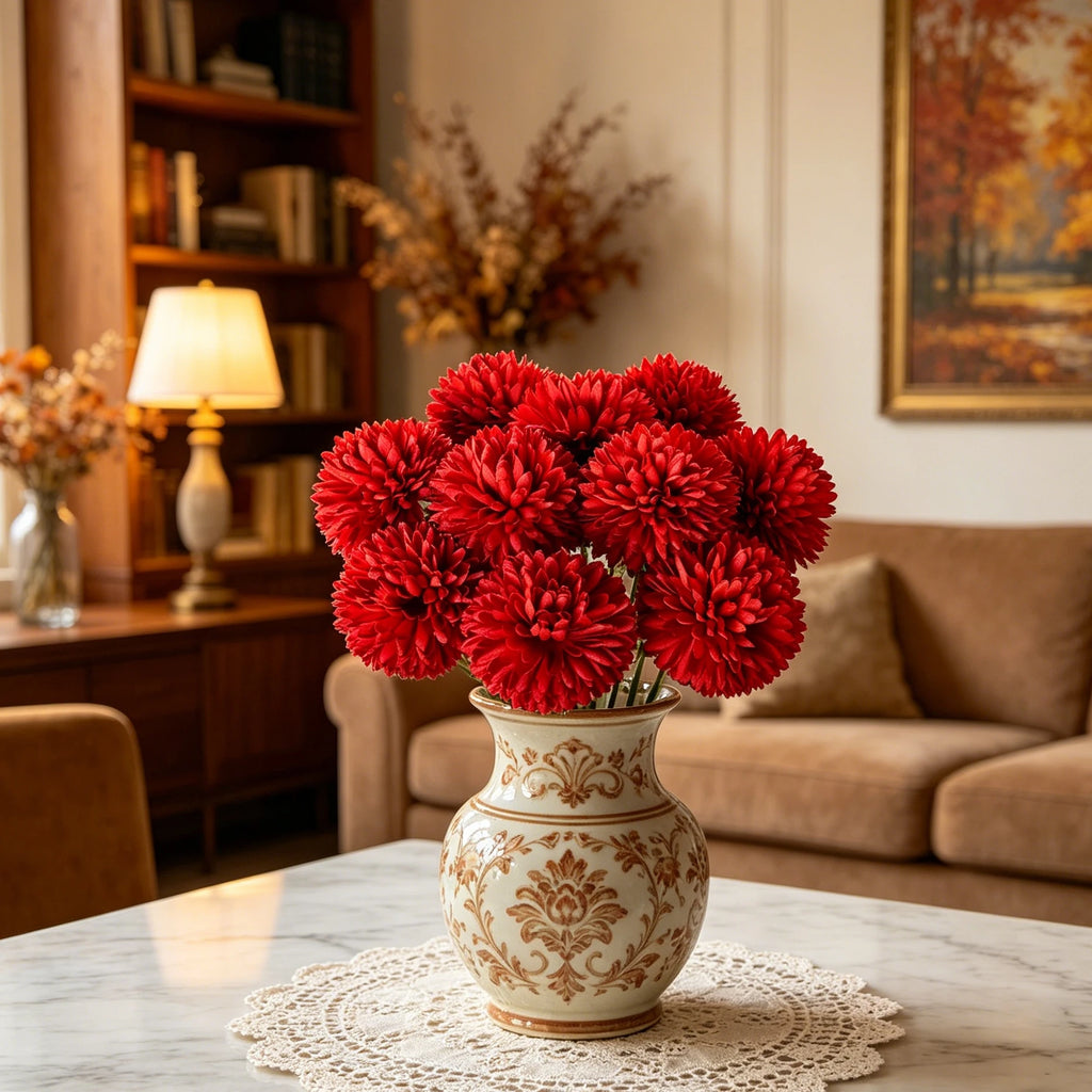 Silk Artificial Dandelion Hydrangea Flowers | Wedding & Home Décor Artificial Silk Flowers Axl