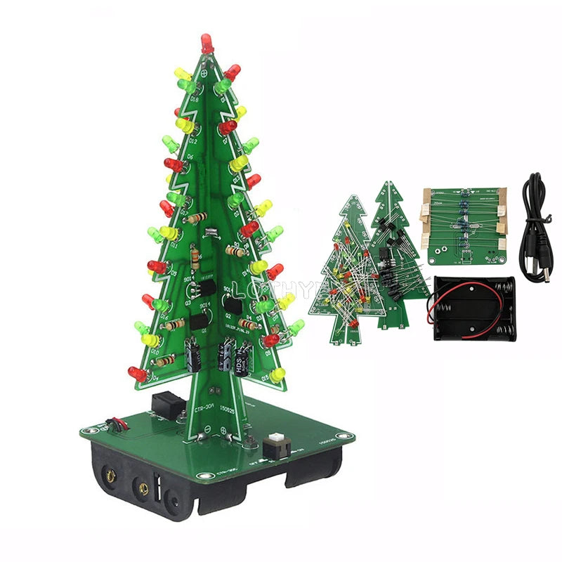 DIY 3D Christmas Tree LED Flash Kit – 36 LED Soldering Project DIY Electronics Kit Axl