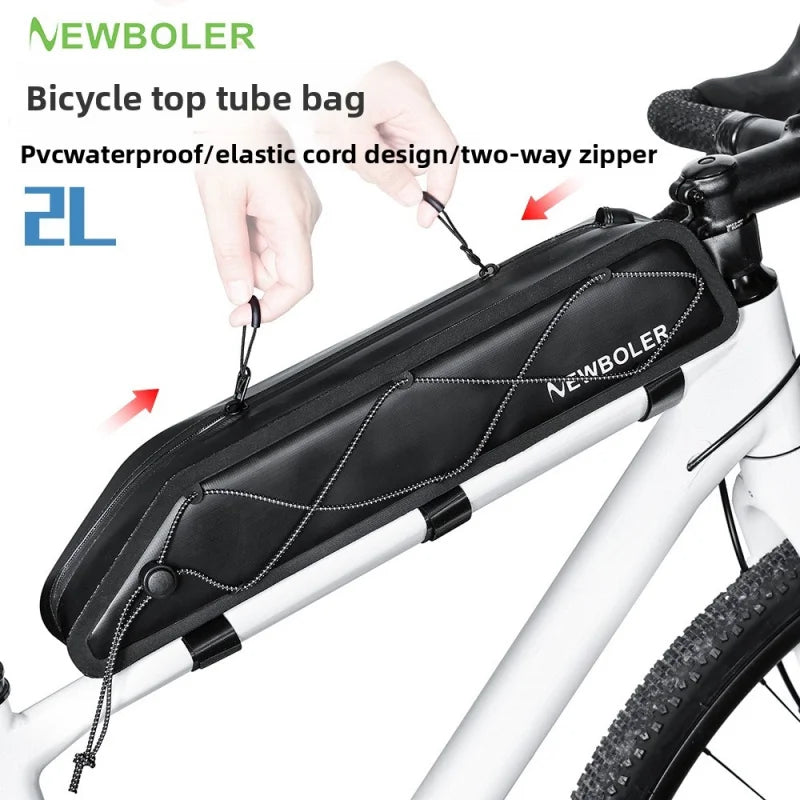 2L Waterproof Bike Top Tube Bag – Extended Cycling Travel Bag Bike Frame Bag Axl