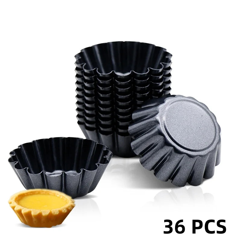 Non-Stick Stainless Steel Tart & Quiche Mold Set – 12+ Pcs Tart & Quiche Mold Axl 36 PCS