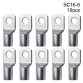 10Pcs SC Type Tinned Copper Ring Terminal Crimp Lug Kit Ring Terminal Crimp Lugs Axl 10pcs SC16-6