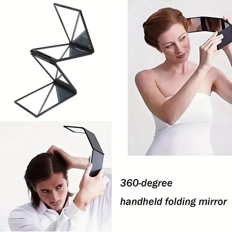 360° 4-Sided Folding Handheld Mirror – Travel & Haircut Folding Handheld Mirror Axl