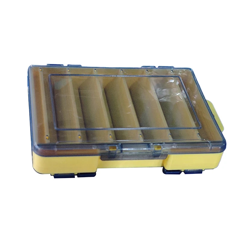 Double-Sided Waterproof Fishing Tackle Box – Lure Storage Case Fishing Tackle Box Axl yellow